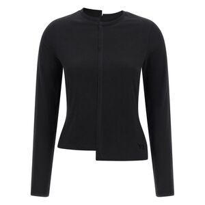 Y-3 Black Cotton Long Sleeve Women's T-Shirt